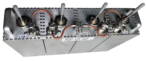 UHF 4-pole duplexer, 380-520MHz, insertion loss 1.2 dB, 50 Ohm, N-type female, 350W –
